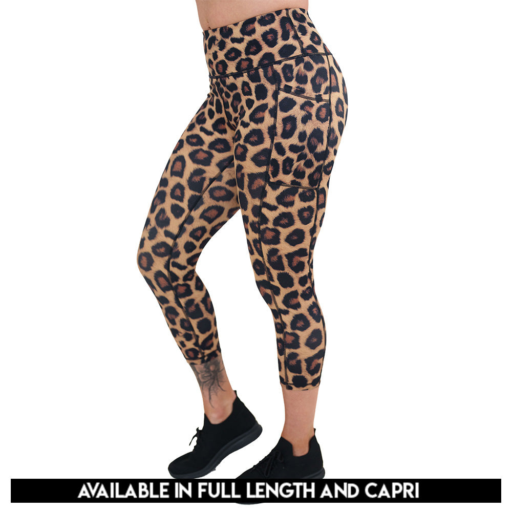 leopard print leggings available in full and capri length