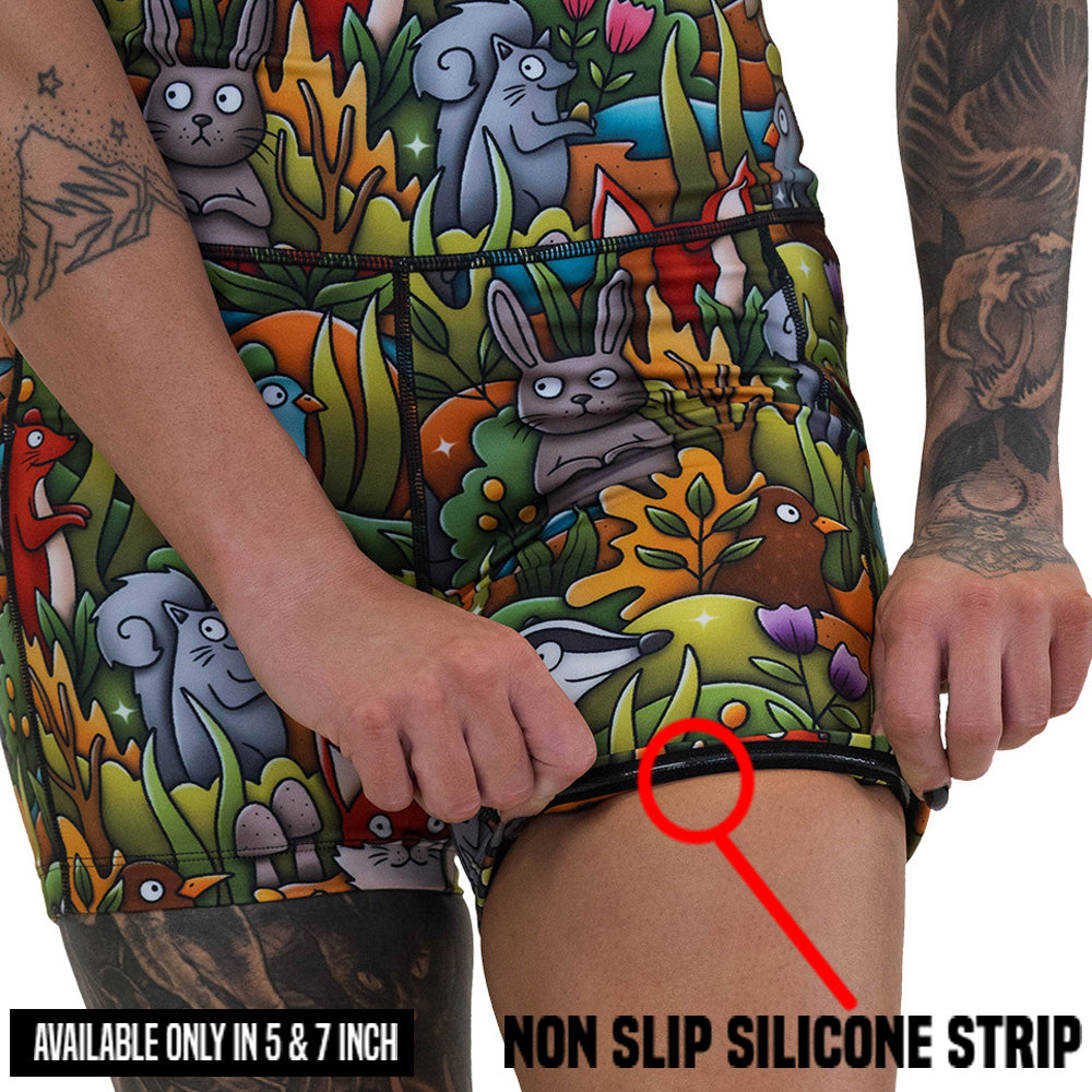 non slip strip on the wild animal cartoon print shorts