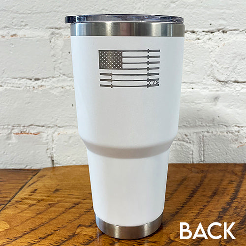 back of 20oz white tumbler