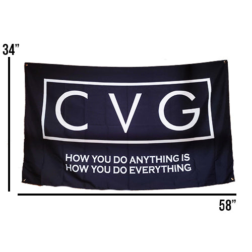 cvg gym flag measured at 34 inches by 58 inches