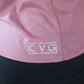 close up of the cvg logo at the bottom corner of the tank top 