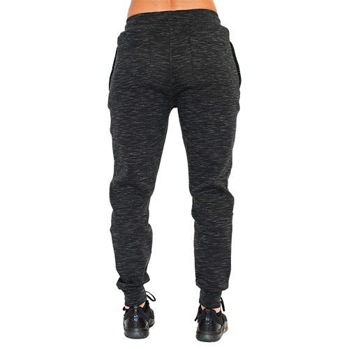 back of the grey jogger pants with a drawstring on a white background