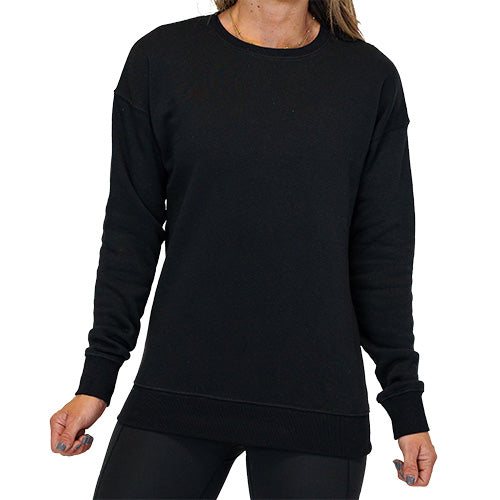 photo of a basic black crewneck