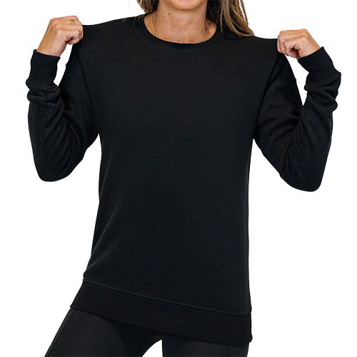 photo of a basic black crewneck