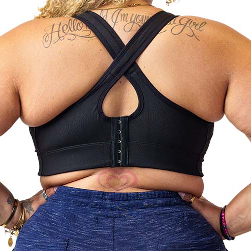 back view of bra straps that is being worn as a X back