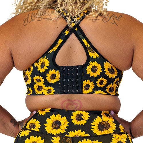 back view of sunflower sports bra