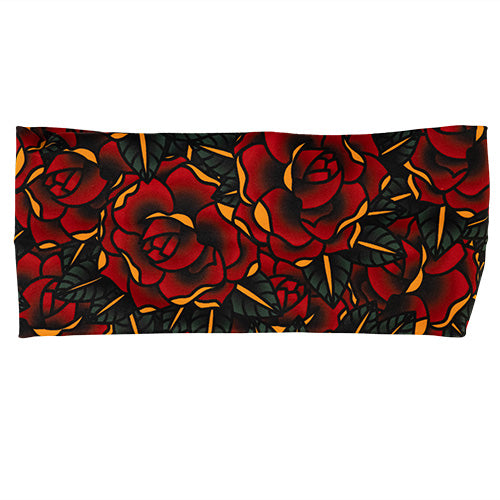front of tattoo rose print headband