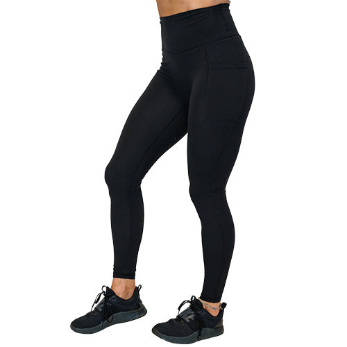 full length solid black leggings