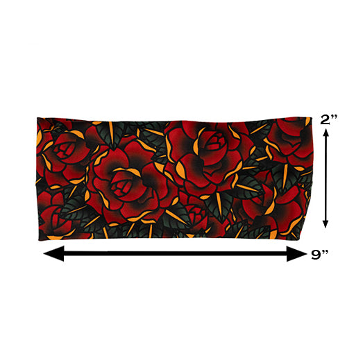 headband measured 2 inches by 9 inches