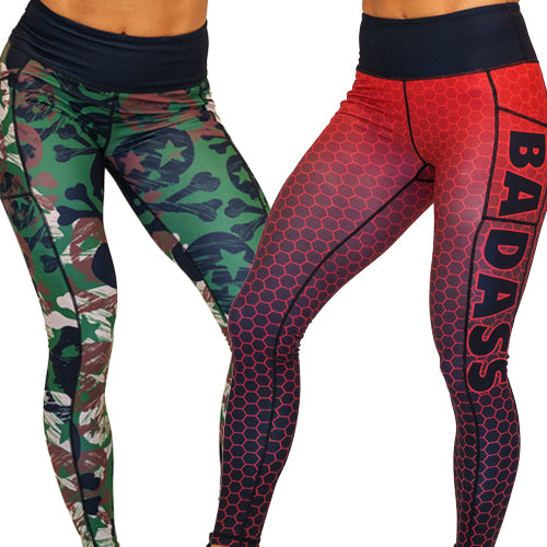 full length 2 in 1 reversible leggings