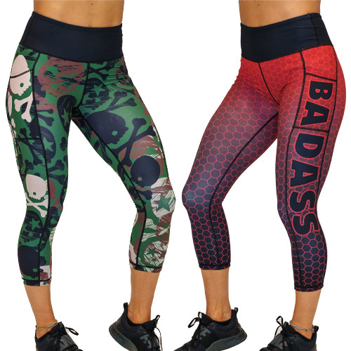 capri length 2 in 1 reversible leggings
