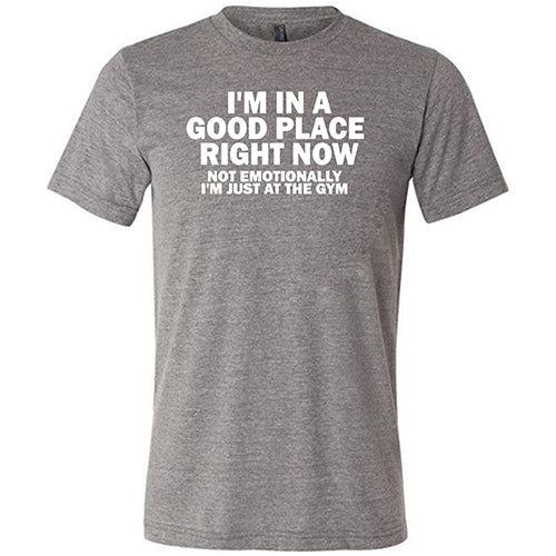 I'm In A Good Place Right Now, Not Emotionally Just At The Gym Shirt Unisex