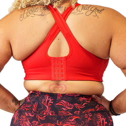 back view of bra straps that is being worn as a X back