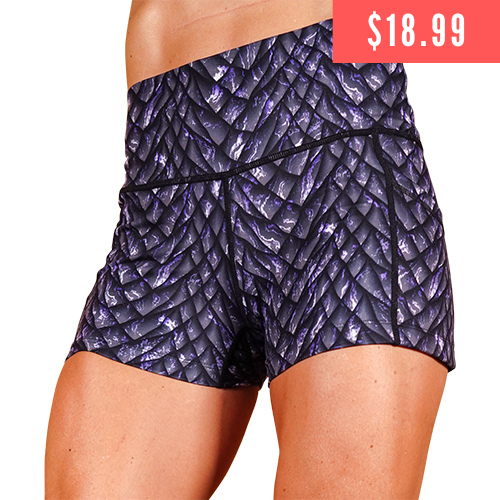 $18.99 purple scale pattern shorts