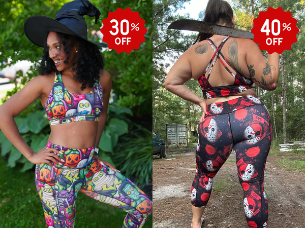 30% off monster mash leggings and 40% off slasher leggings