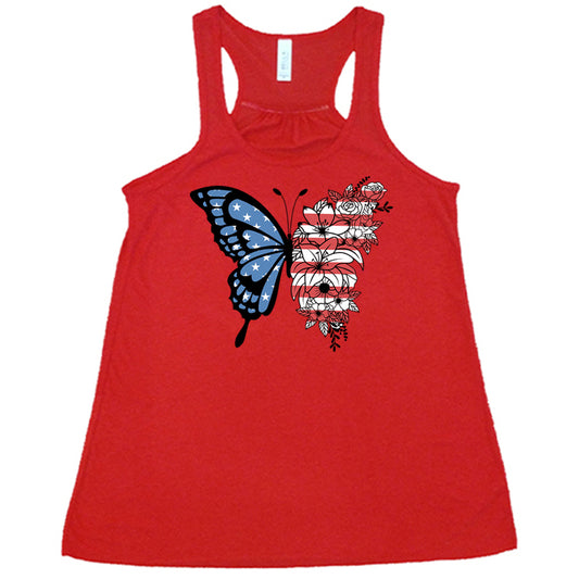 red American Flag Butterfly Tank Top