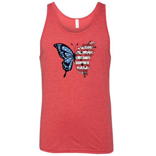red American Flag Butterfly Unisex Shirt