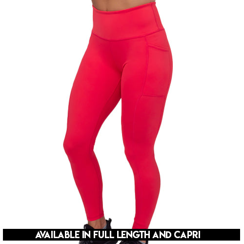 hot pink leggings available in full and capri length