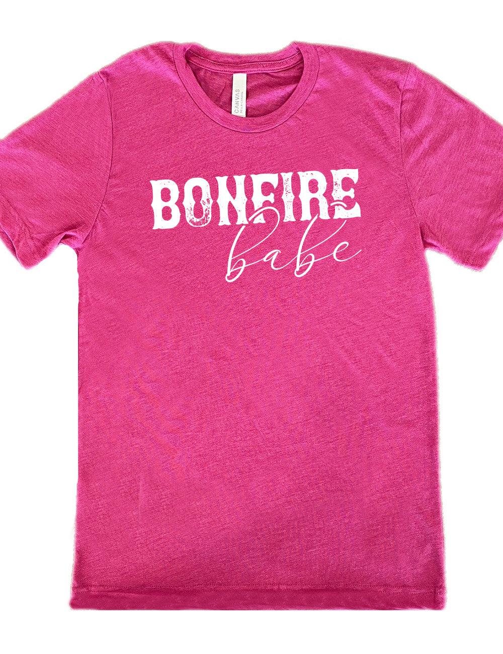 berry unisex tee with the words "bonfire babe" on it