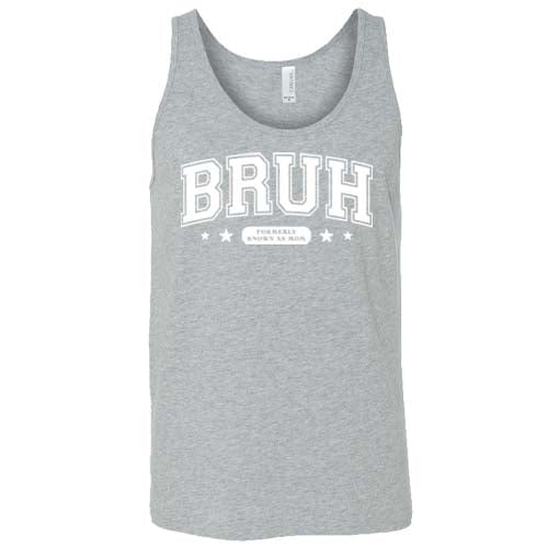 grey unisex shirt with the quote "Bruh Formerly Known As Mom" on it in white
