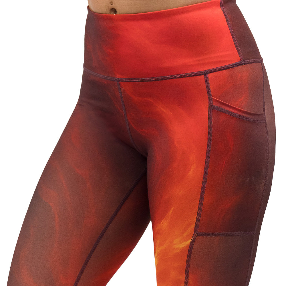 fire flame patterned leggings