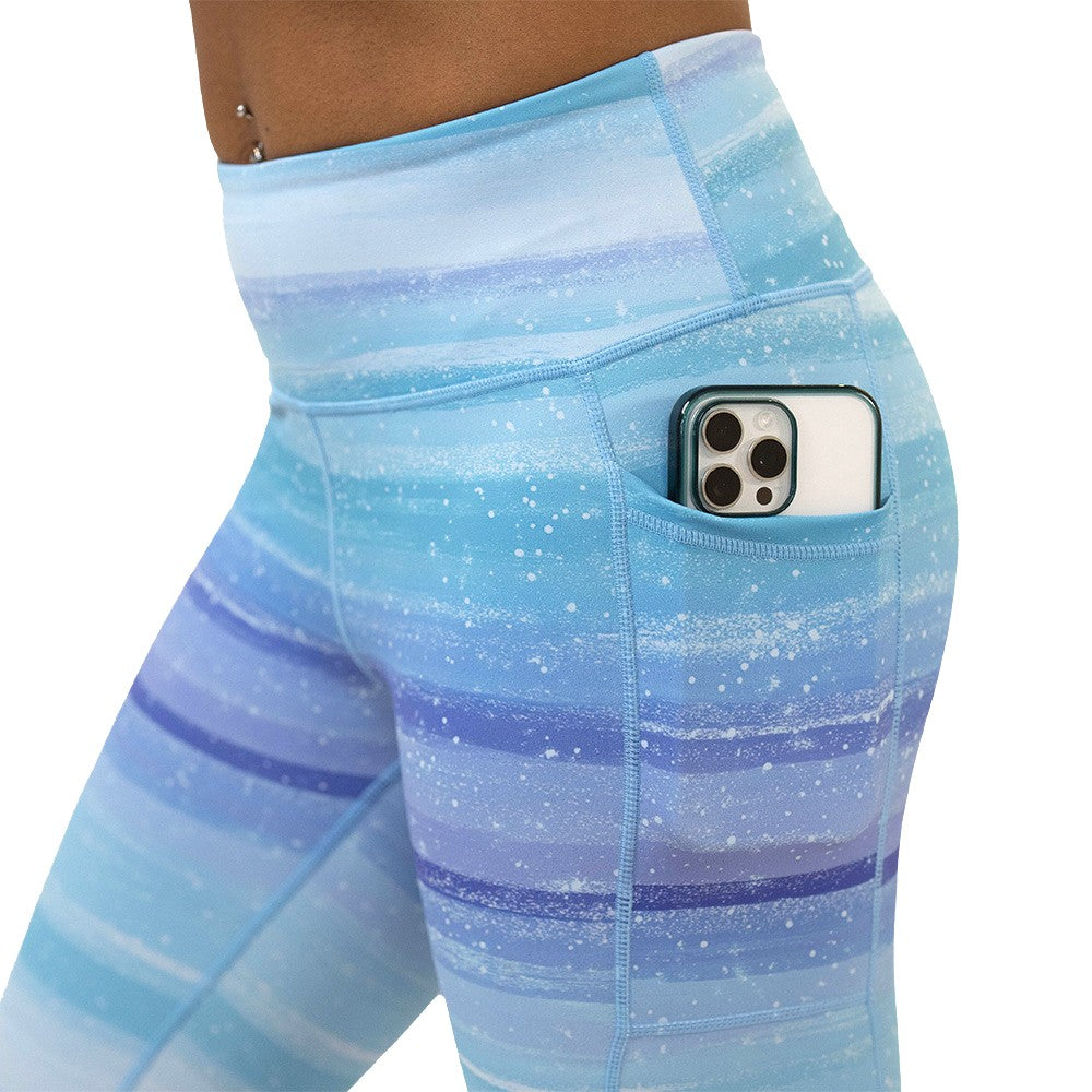 blue and white ombre leggings