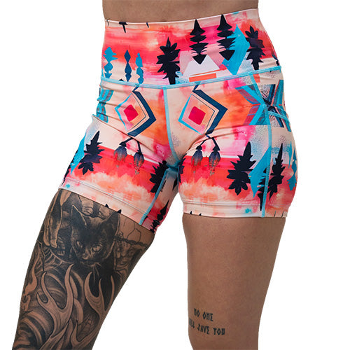 5 inch aztec patterned shorts