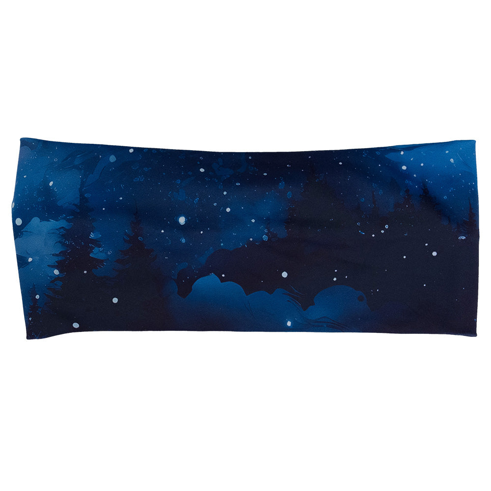 blue sky and forest patterned headband