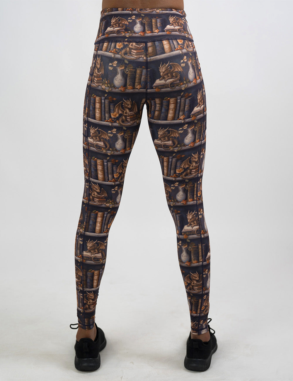 back of the gold dragon reading books full length leggings
