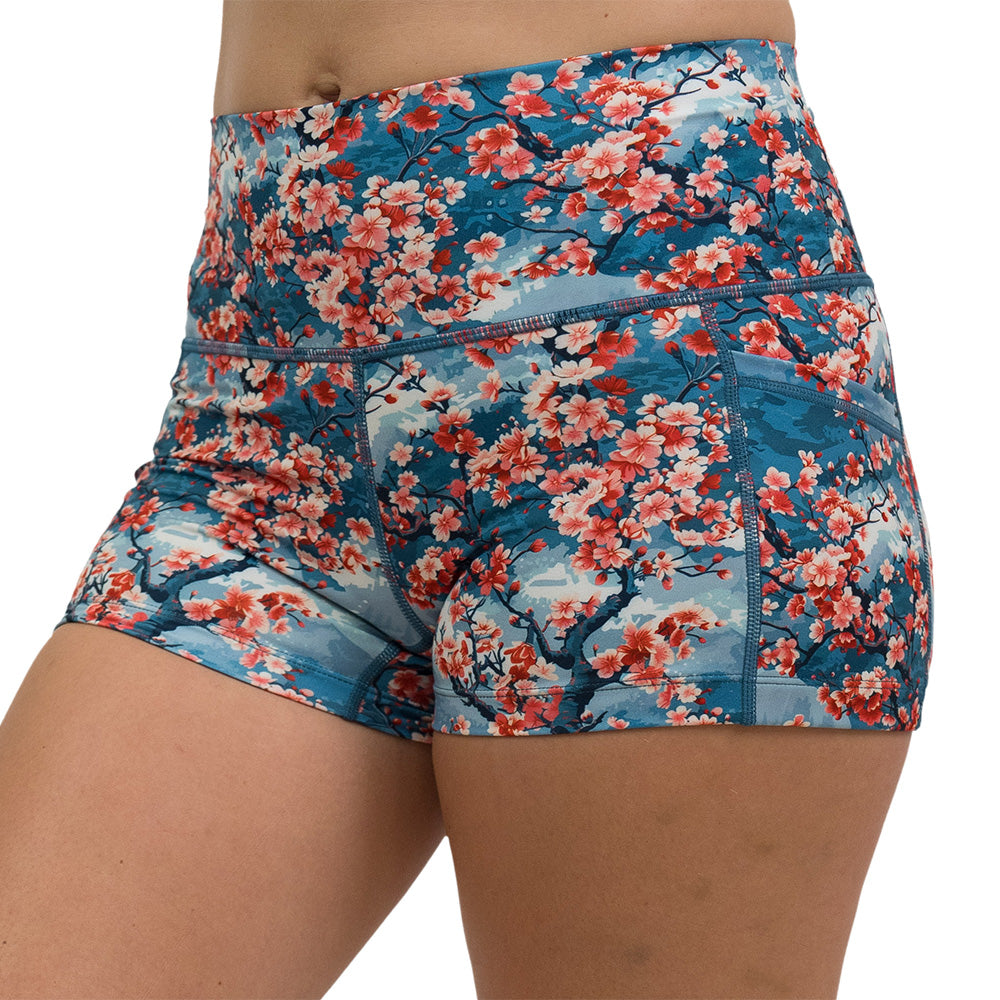 Cherry Blossoms Shorts | Workout Shorts for Women – Constantly