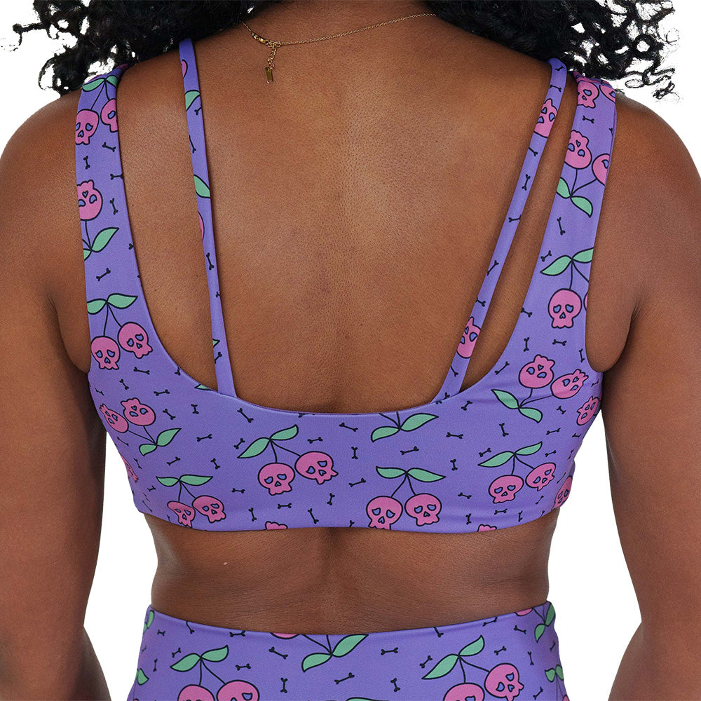 back of the skull cherry print bra