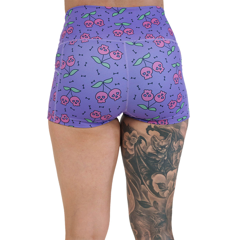 back of the skull cherry print shorts
