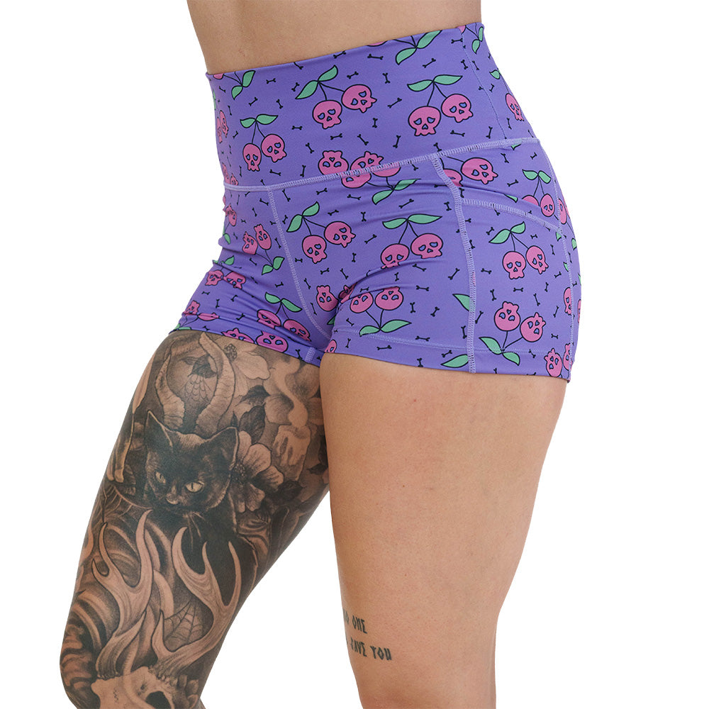 skull cherry print shorts