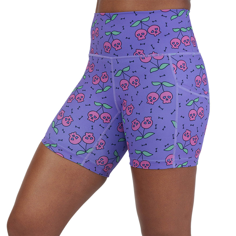 skull cherry print shorts