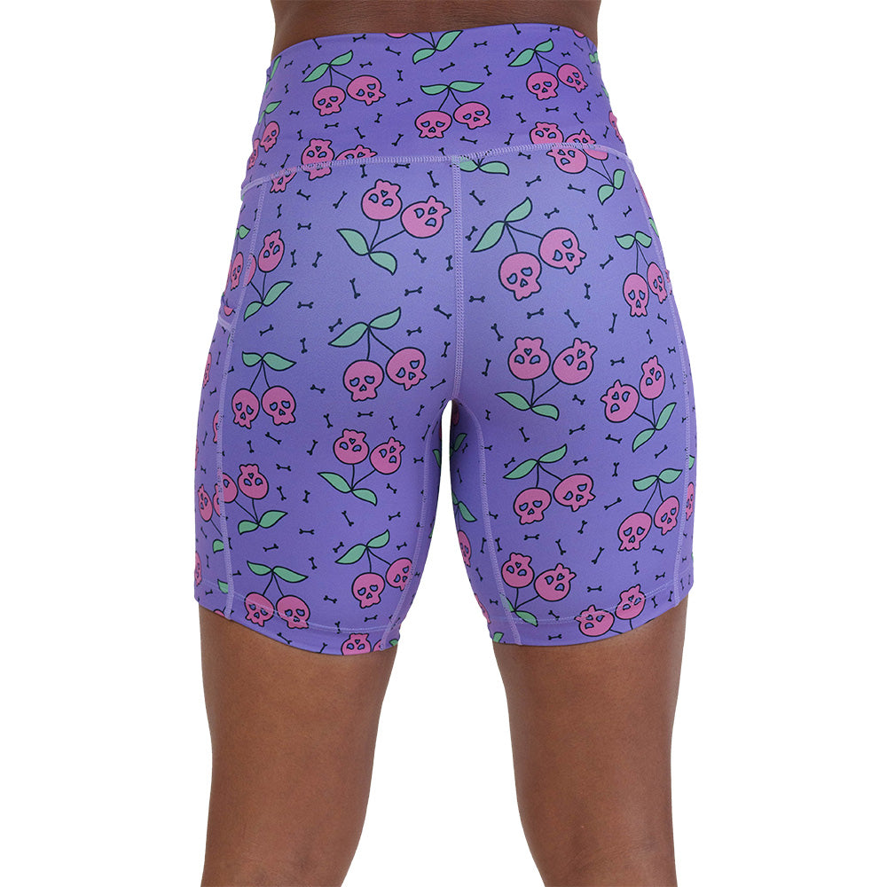 back of the skull cherry print shorts