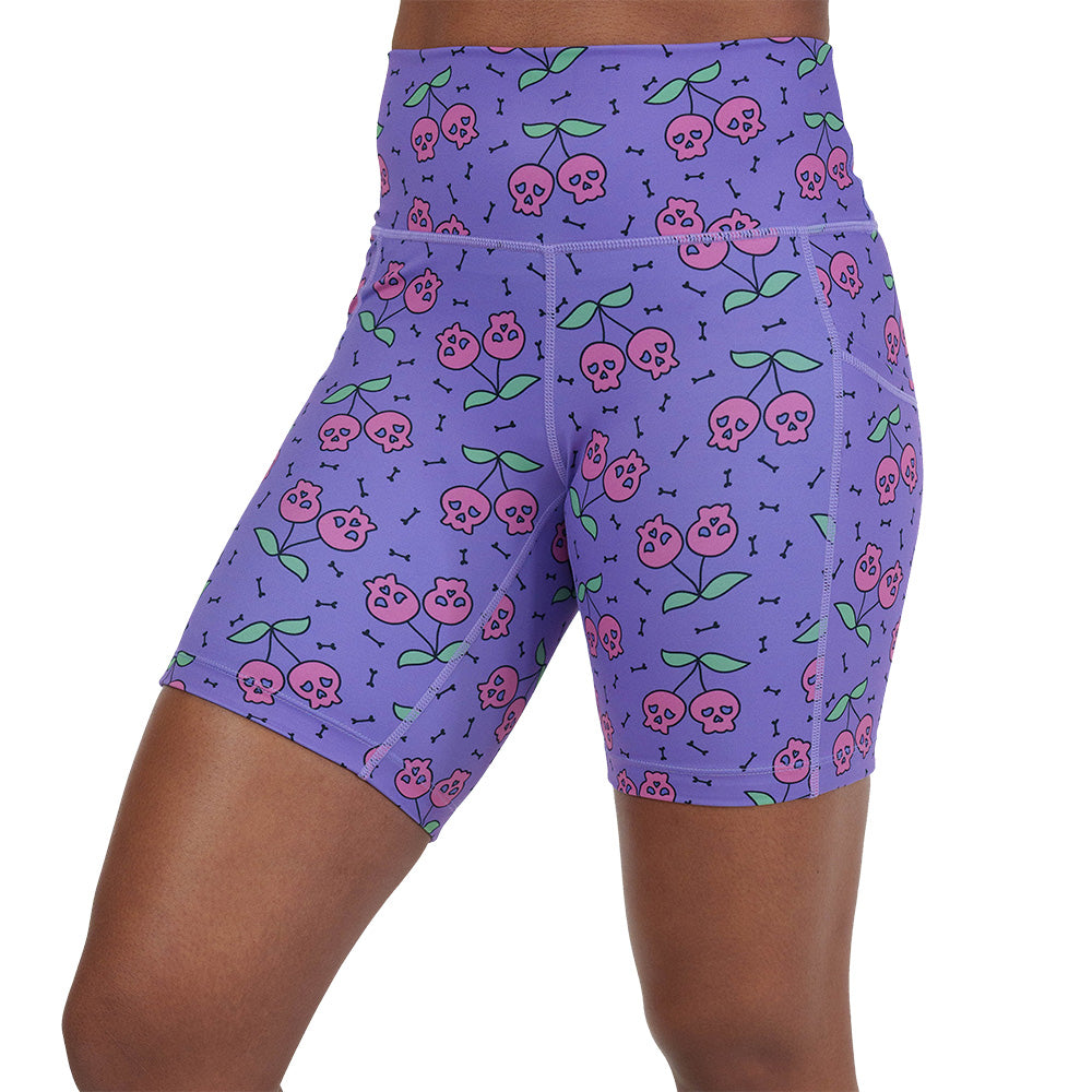 skull cherry print shorts