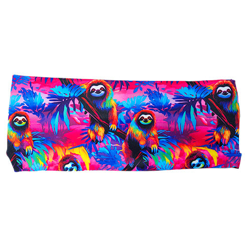 colorful sloth patterned headband