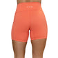 solid coral shorts back