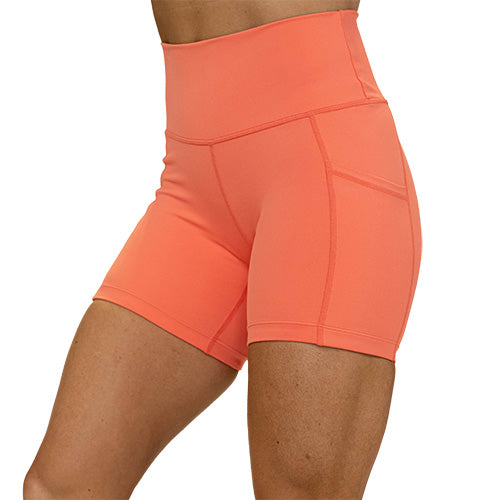 solid coral shorts