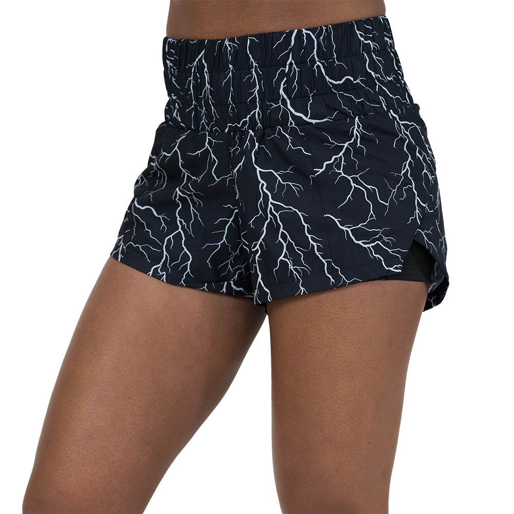 lightning print shorts
