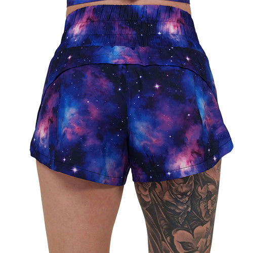 back of the galaxy print shorts