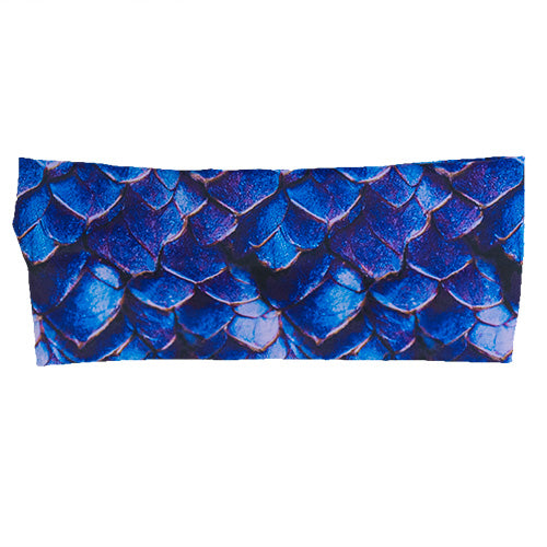 blue dragon scale print headband