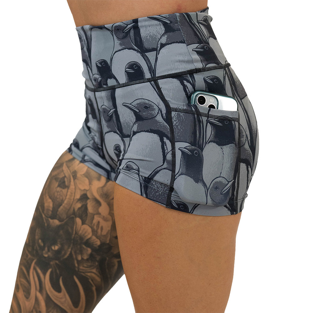 penguin patterned shorts