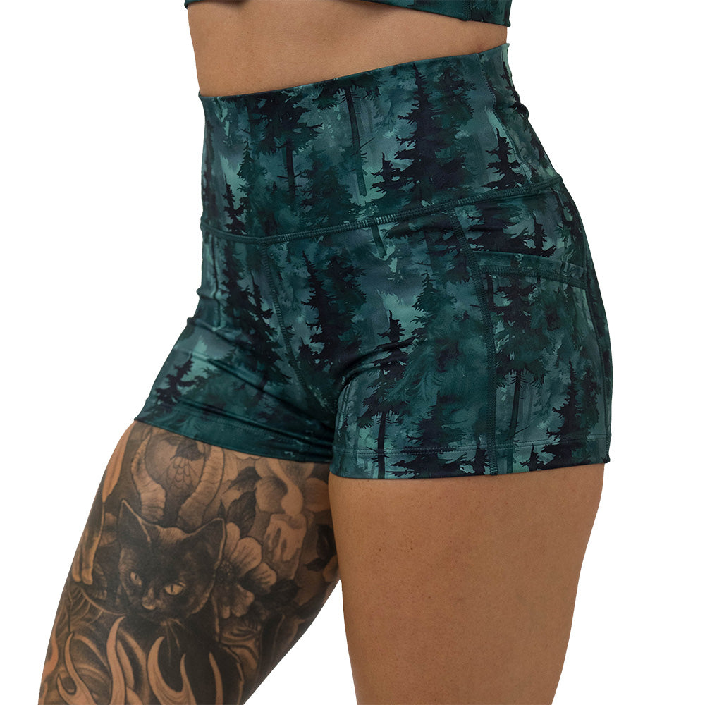 Forest patterned shorts