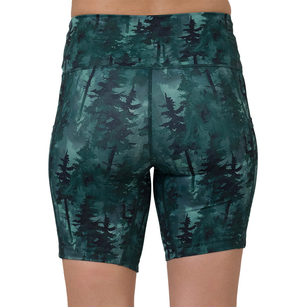 back of the Forest patterned shorts