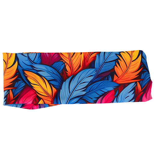 colorful feather patterned headband