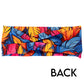 back of colorful feather patterned headband