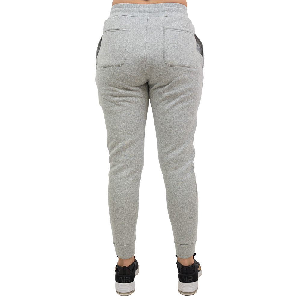 back of gray fleece lined rest day sweatpants