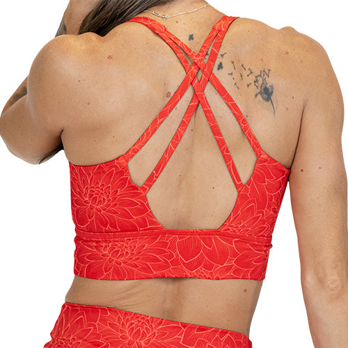 back of summer lotus sports bra