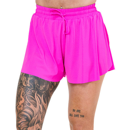 pink flowy shorts